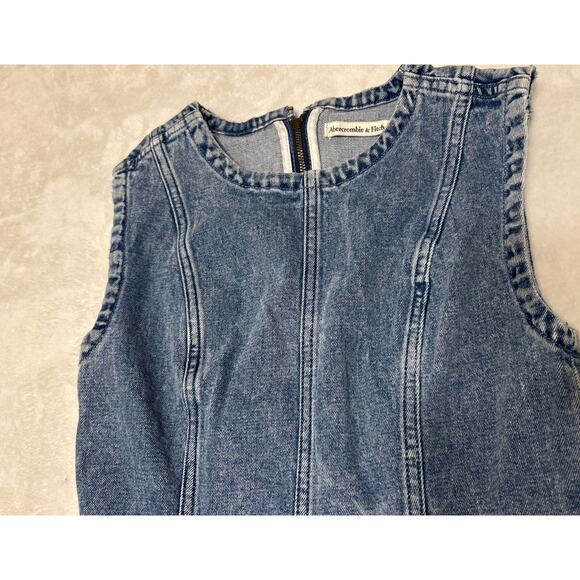 Vintage Abercrombie Fitch Dress Size XSP Extra Small Petite Blue Acid Wash - Picture 3 of 10